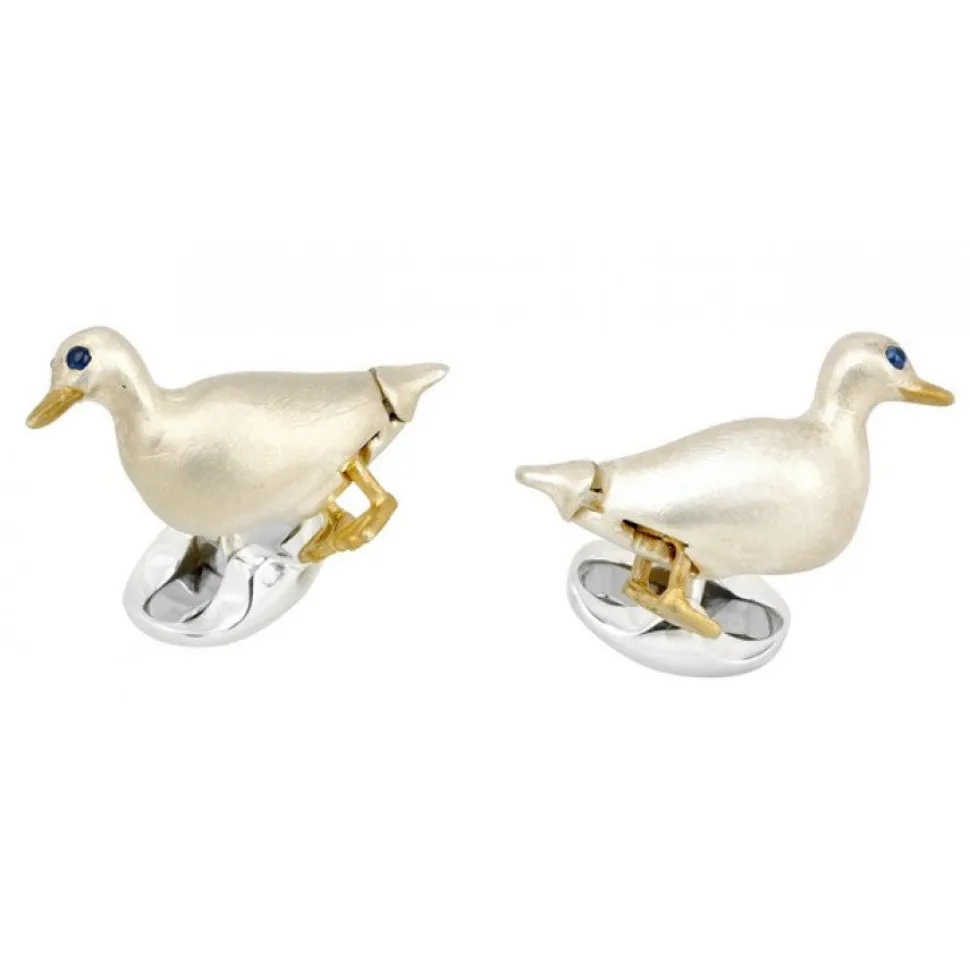 Sterling Silver Waddling Duck Cufflinks