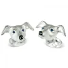 Sterling Silver Whippet Dog Cufflinks