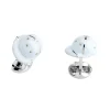 Sterling Silver White Enamel Polo Helmet Cufflinks