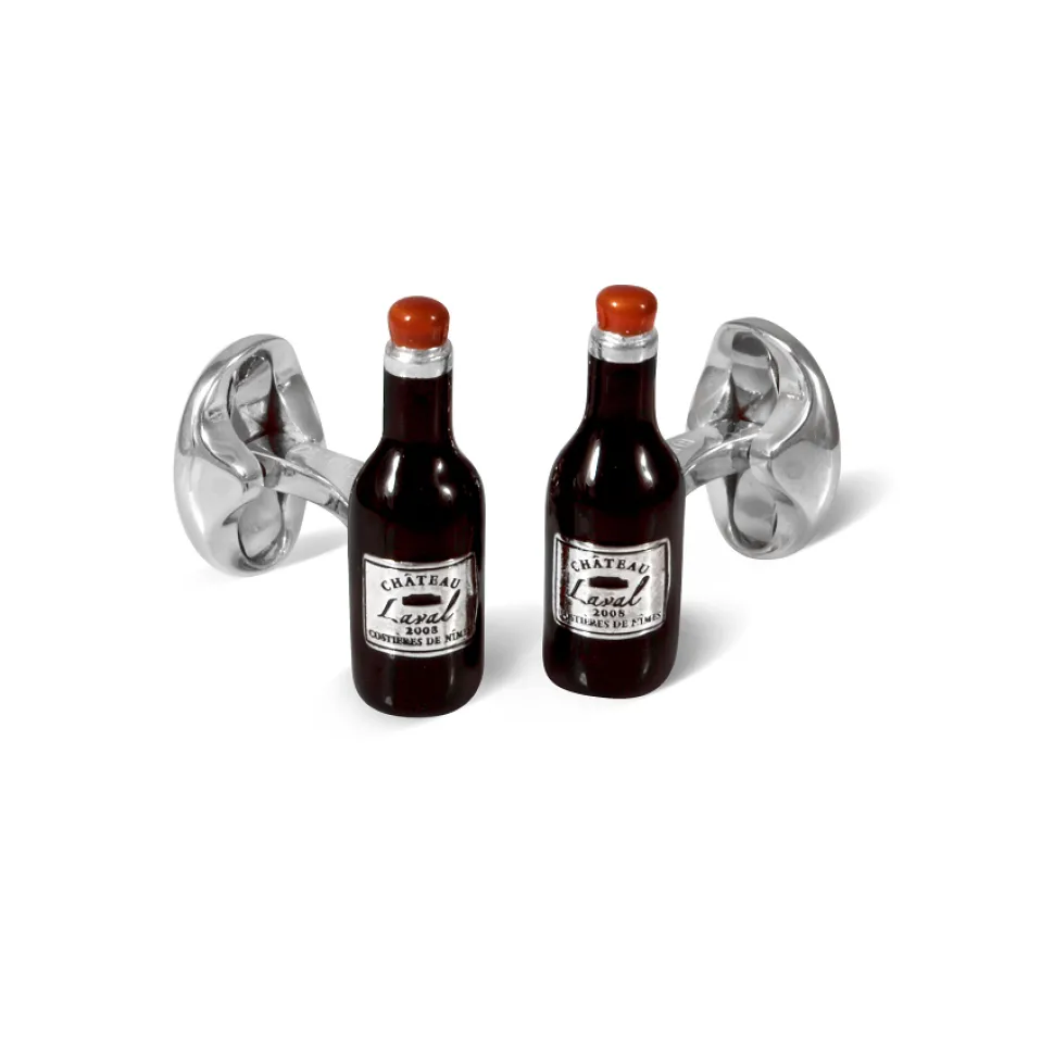 Sterling Silver Wine Bottle Cufflinks