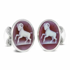 Sterling Silver Zodiac Cufflinks - Aries