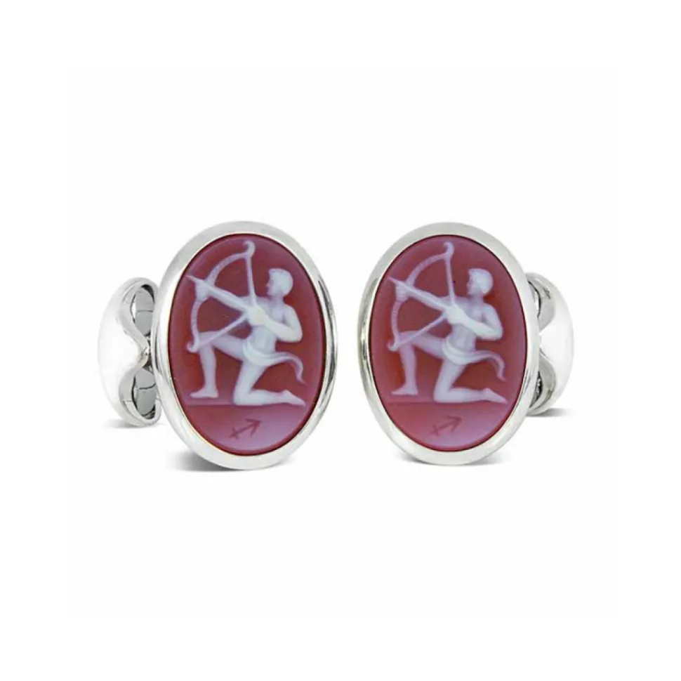 Sterling Silver Zodiac Cufflinks - Sagittarius
