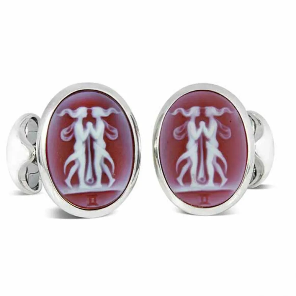 Sterling Silver Zodiac Cufflinks - Gemini