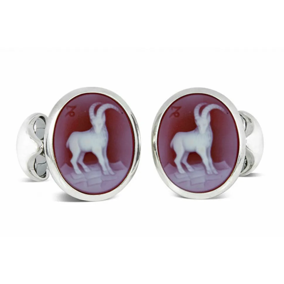 Sterling Silver Zodiac Cufflinks - Capricorn