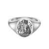 Sterling Silver Zodiac Signet Ring - 14x13mm Oval – Tiger