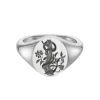 Sterling Silver Zodiac Signet Ring - 12x10mm Oval – Snake