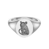 Sterling Silver Zodiac Signet Ring - 12x10mm Oval – Rat