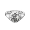 Sterling Silver Zodiac Signet Ring - 14x13mm Oval – Rabbit