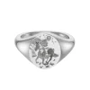 Sterling Silver Zodiac Signet Ring - 14x13mm Oval – Horse