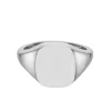 White Gold Cushion Signet Ring (12x10mm) – 9ct