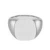 White Gold Cushion Signet Ring (16.5x15mm) – 9ct