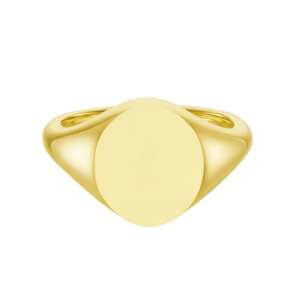 Yellow Gold Oval Signet Ring (12x10mm) – 9ct