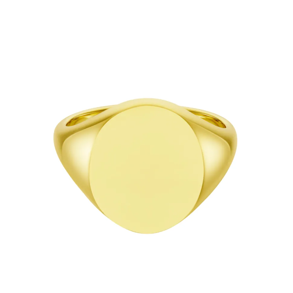 Yellow Gold Oval Signet Ring (16.5x14mm) – 9ct