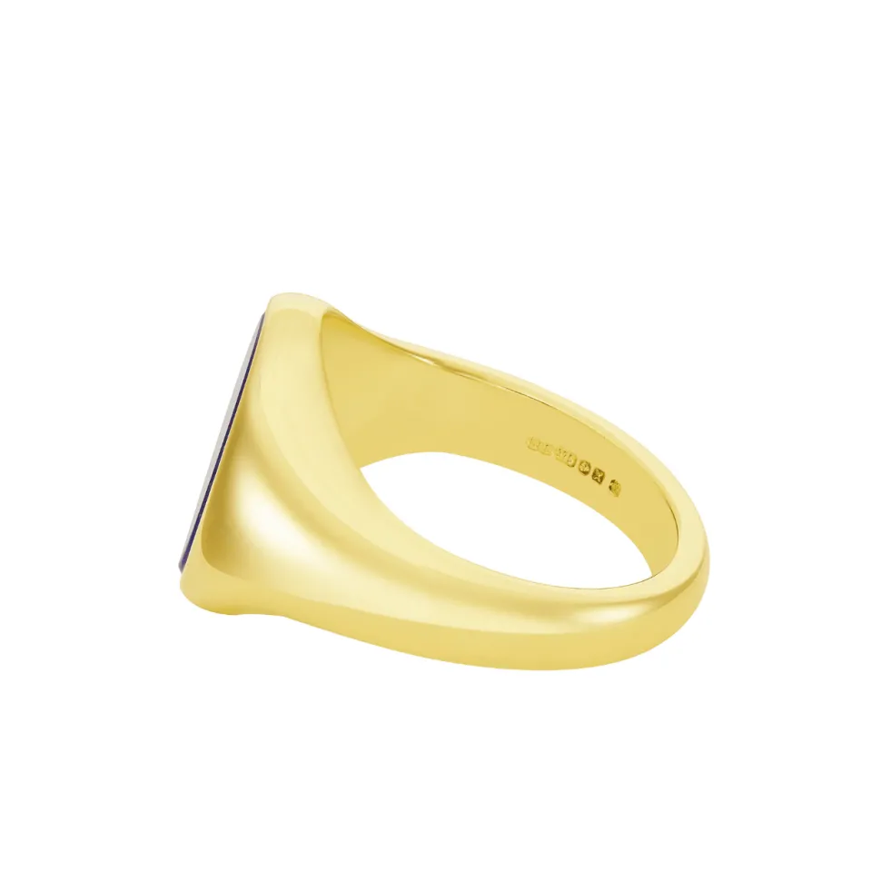Yellow Gold Stone Set Lapis Lazuli Signet Ring