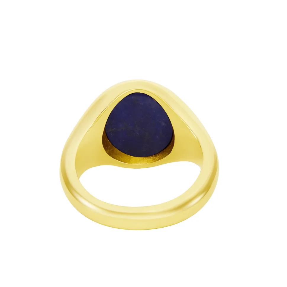 Yellow Gold Stone Set Lapis Lazuli Signet Ring